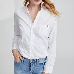 Frank & Eileen Barry White Crinkle Poplin Shirt